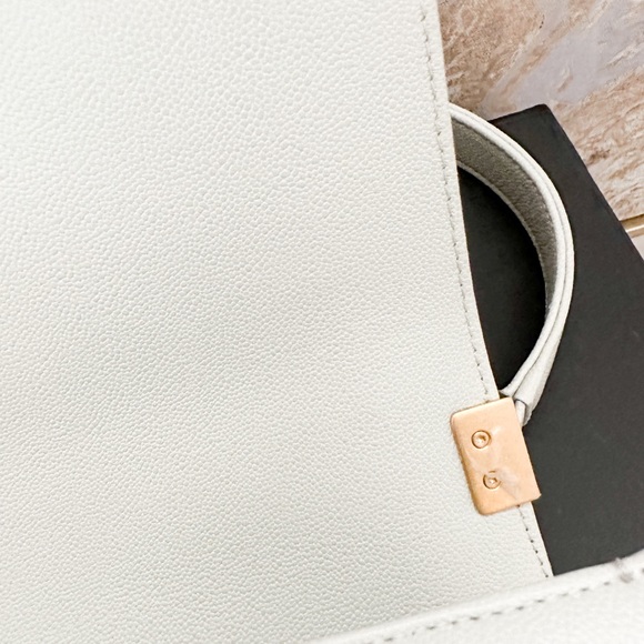 Chanel 23C Small Chevron Boy Gris Caviar Leather Chain Shoulder Bag - Picture 15 of 16